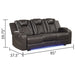 Galaxy Home Benz LED & Power Reclining Sofa in Brown - Vida Furniture (Laredo,TX)