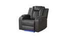 Galaxy Home Benz LED & Power Recliner Chair in Gray - Vida Furniture (Laredo,TX)