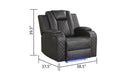 Galaxy Home Benz LED & Power Recliner Chair in Gray - Vida Furniture (Laredo,TX)