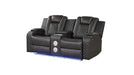 Galaxy Home Benz LED & Power Reclining Loveseat in Gray - Vida Furniture (Laredo,TX)