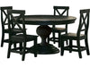 Elements International Britton Wooden Side Chair (Set of 2) in Charcoal - Vida Furniture (Laredo,TX)