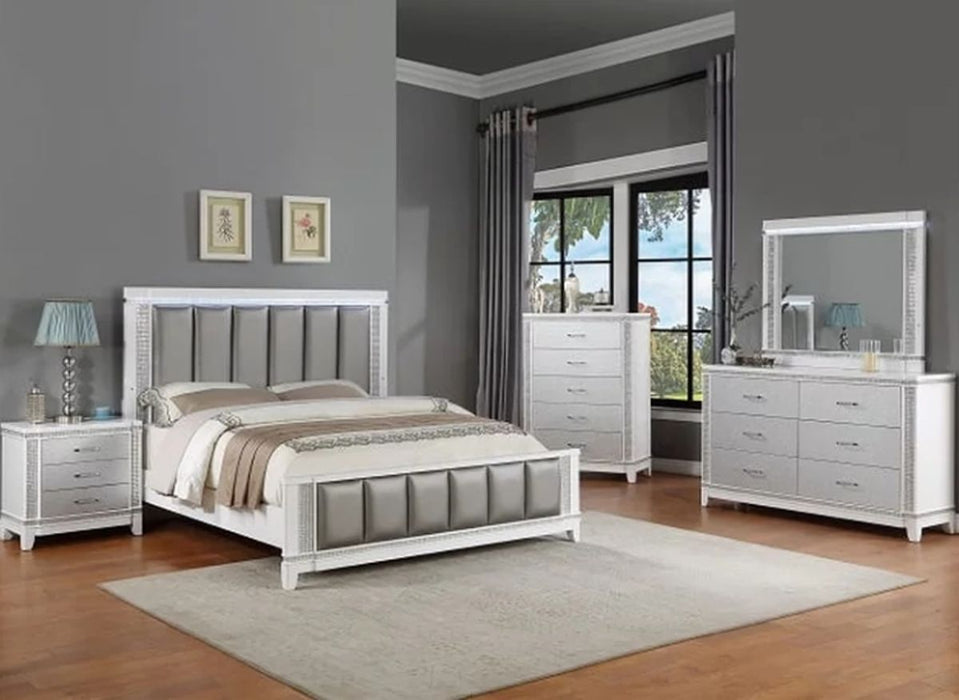 Crown Mark Furniture Ariane Dresser in Silver and White - Vida Furniture (Laredo,TX)