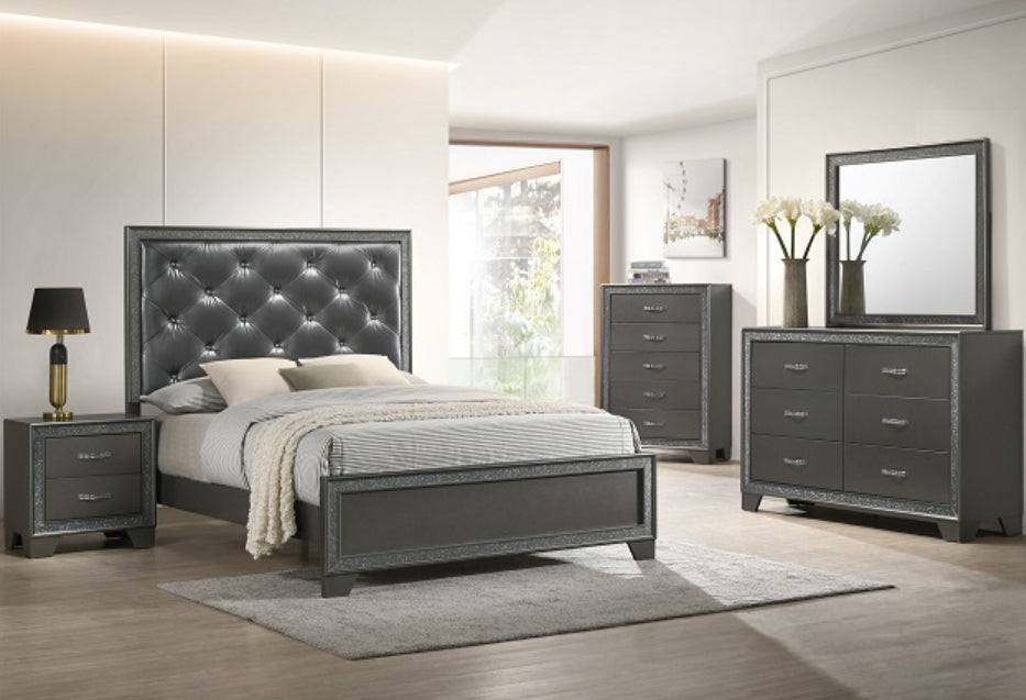 Crown Mark Furniture Kaia Mirror in Dark Gray - Vida Furniture (Laredo,TX)