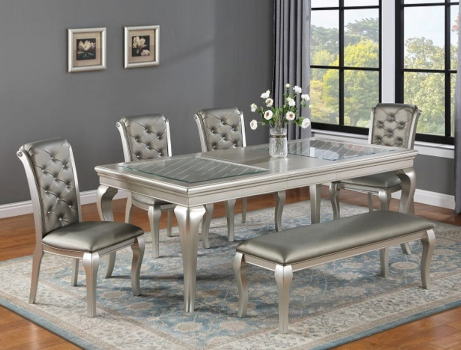 Crown Mark Furniture Caldwell Dining Table in Light Champagne - Vida Furniture (Laredo,TX)