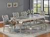 Crown Mark Furniture Caldwell Dining Table in Light Champagne - Vida Furniture (Laredo,TX)