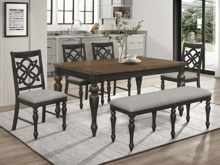 Crown Mark Furniture Hilara Dining Table in Dark Brown - Vida Furniture (Laredo,TX)