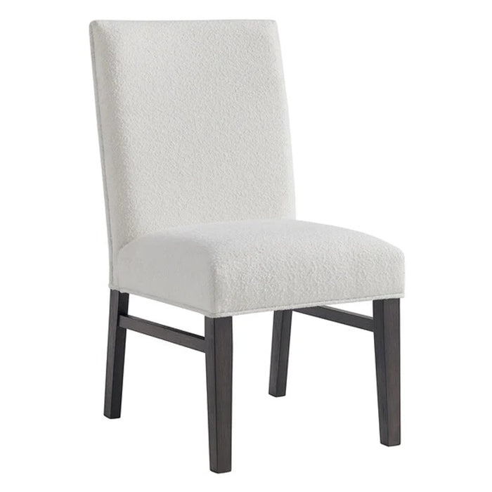 Elements International Breckenridge Dining Side Chair With Boucle Snow (Set of 2) in Black - Vida Furniture (Laredo,TX)