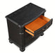 Crown Mark Furniture Kingsbury 3 Drawer Nightstand in Black - Vida Furniture (Laredo,TX)
