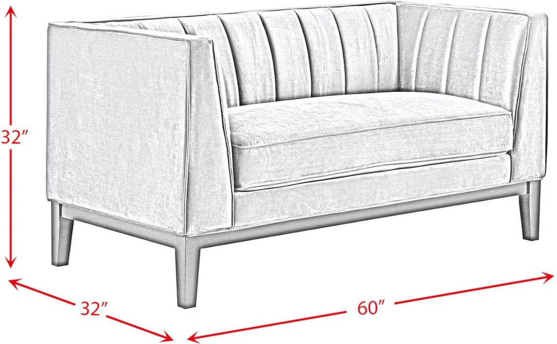 Elements International Calais Loveseat in Light Grey - Vida Furniture (Laredo,TX)