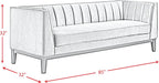Elements International Calais Sofa in Light Grey - Vida Furniture (Laredo,TX)