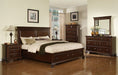 Elements International Canton Cherry King Panel Storage Bed in Dark Wood - Vida Furniture (Laredo,TX)