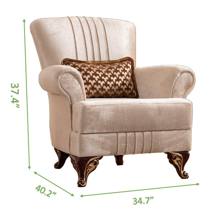 Galaxy Home Carmen Chair in Beige - Vida Furniture (Laredo,TX)