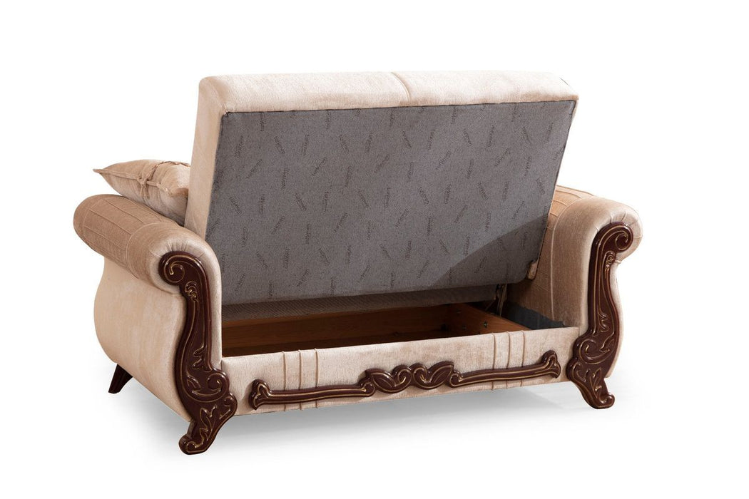 Galaxy Home Carmen Loveseat in Beige - Vida Furniture (Laredo,TX)