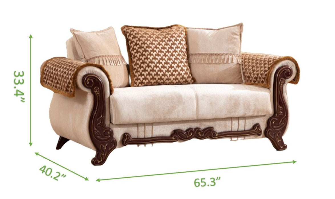 Galaxy Home Carmen Loveseat in Beige - Vida Furniture (Laredo,TX)