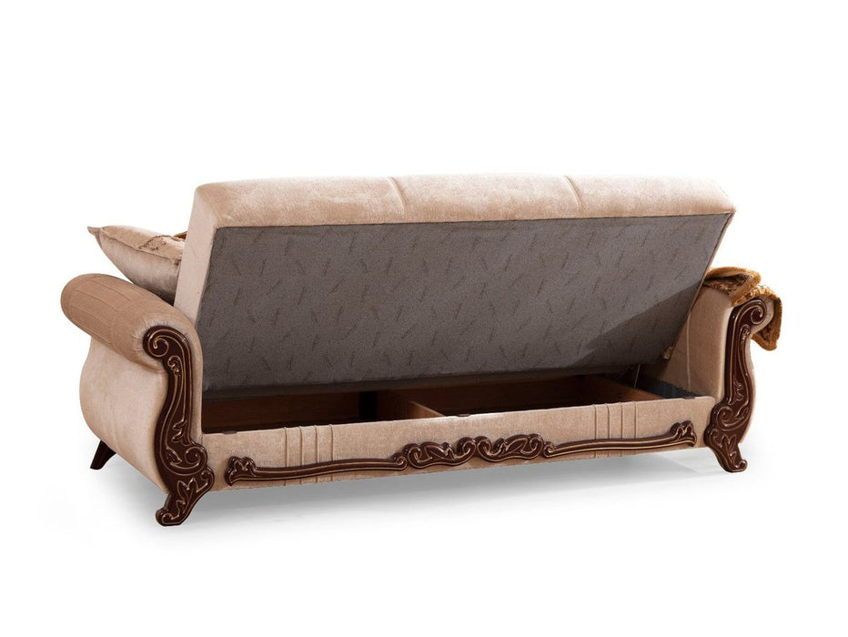 Galaxy Home Carmen Sleeper Sofa in Beige - Vida Furniture (Laredo,TX)