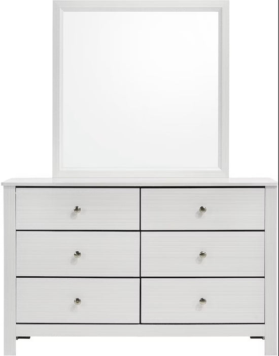 Elements International Catalina Youth Mirror in White - Vida Furniture (Laredo,TX)