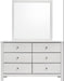 Elements International Catalina Youth Mirror in White - Vida Furniture (Laredo,TX)
