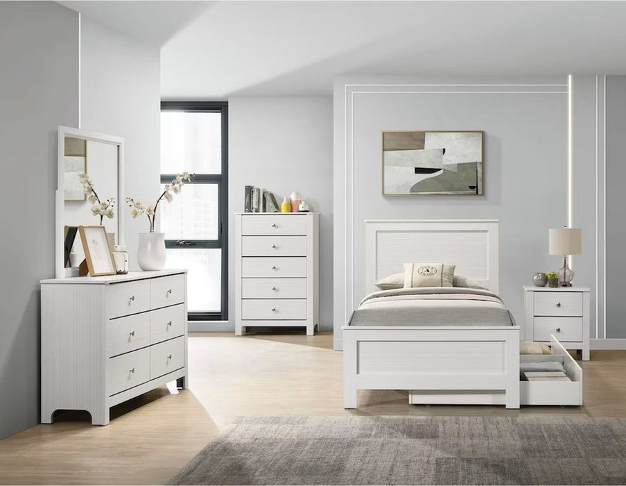 Elements International Catalina Youth Nightstand in White - Vida Furniture (Laredo,TX)
