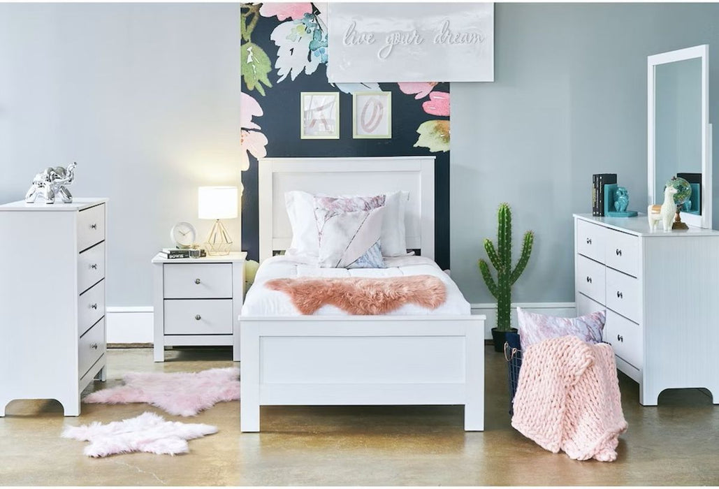 Elements International Catalina Youth Nightstand in White - Vida Furniture (Laredo,TX)