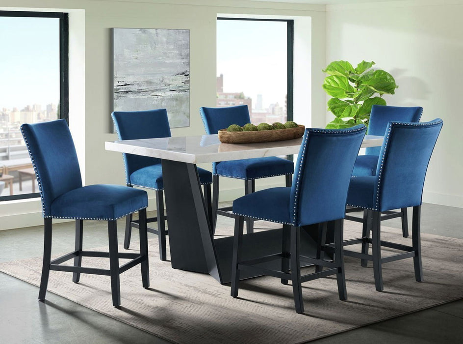 Elements International Beckley Counter Height Table in WhiteC - Vida Furniture (Laredo,TX)