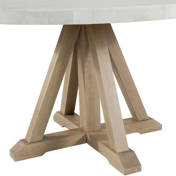 Elements International Lakeview Round Dining Table in Natural - Vida Furniture (Laredo,TX)