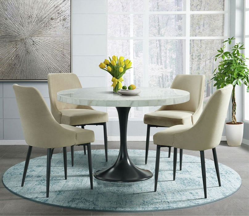 Elements International Celeste Round Dining with Black Base - Vida Furniture (Laredo,TX)