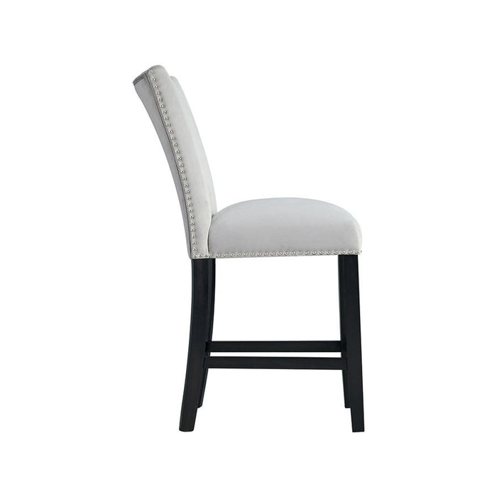 Elements International Francesca Counter Height Side Chair (Set of 2) in Grey - Vida Furniture (Laredo,TX)
