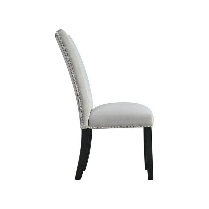 Elements International Francesca Side Chair (Set of 2) in Grey - Vida Furniture (Laredo,TX)