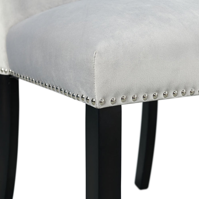 Elements International Francesca Side Chair (Set of 2) in Grey - Vida Furniture (Laredo,TX)