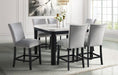 Elements International Francesca Counter Height Dining Table in White and Black - Vida Furniture (Laredo,TX)