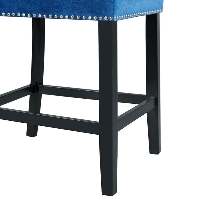 Elements International Francesca Counter Height Side Chair (Set of 2) in Blue - Vida Furniture (Laredo,TX)