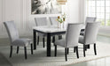 Elements International Francesca Rectangular Dining Table in White and Black - Vida Furniture (Laredo,TX)