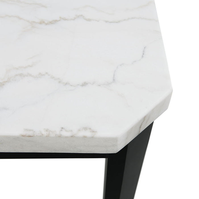 Elements International Francesca Rectangular Dining Table in White and Black - Vida Furniture (Laredo,TX)
