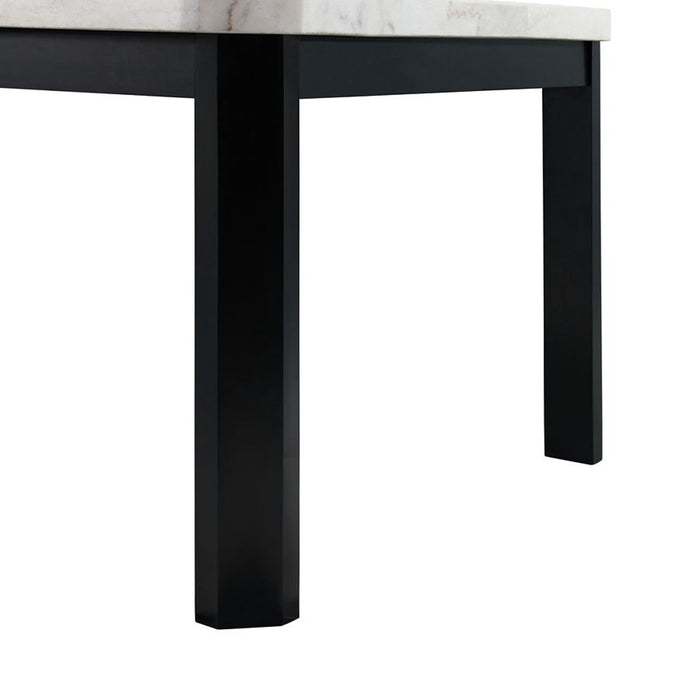 Elements International Francesca Rectangular Dining Table in White and Black - Vida Furniture (Laredo,TX)