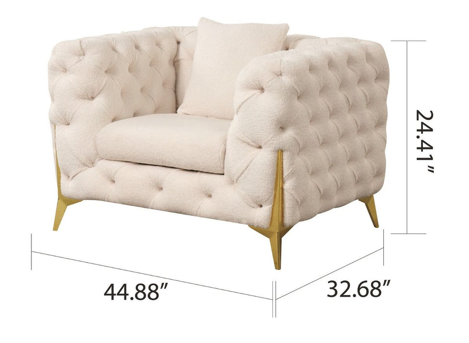 Galaxy Home Contempo Chair in Beige - Vida Furniture (Laredo,TX)