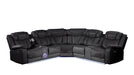 Galaxy Home Challenger Reversible Sectional Black - Vida Furniture (Laredo,TX)