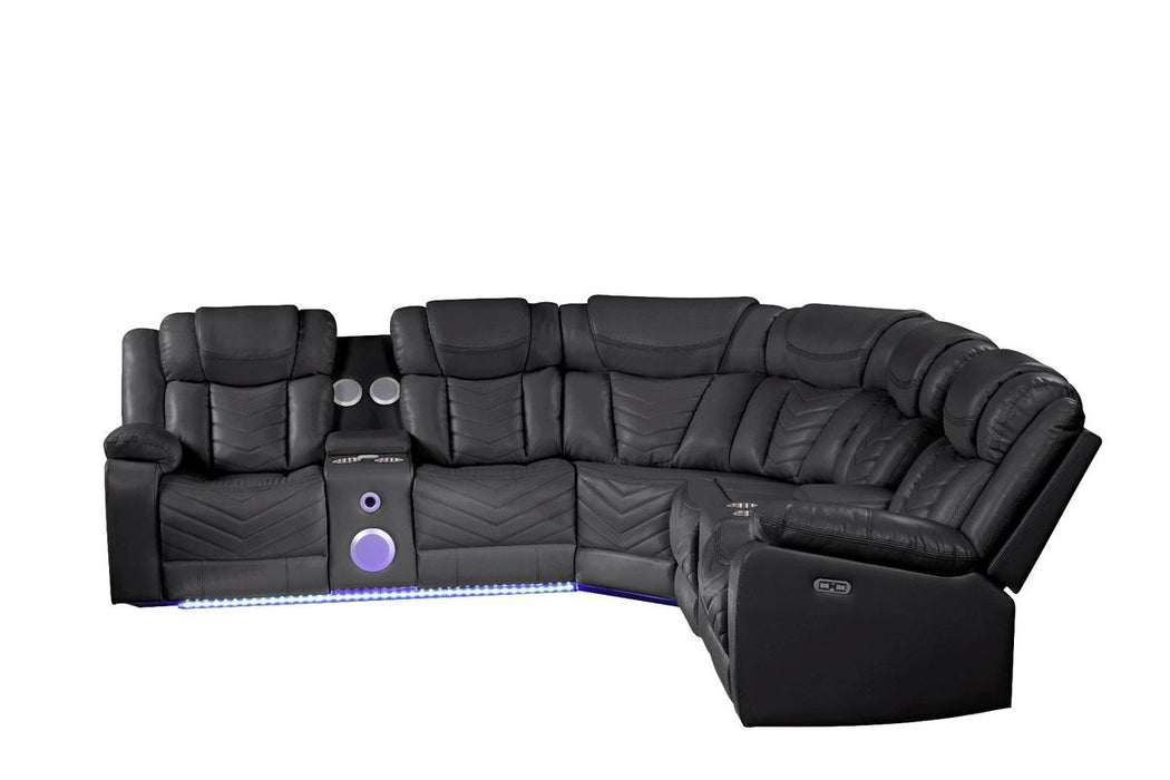 Galaxy Home Challenger Reversible Sectional Black - Vida Furniture (Laredo,TX)