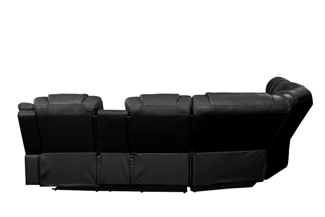 Galaxy Home Challenger Reversible Sectional Black - Vida Furniture (Laredo,TX)
