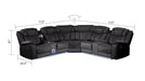 Galaxy Home Challenger Reversible Sectional Black - Vida Furniture (Laredo,TX)