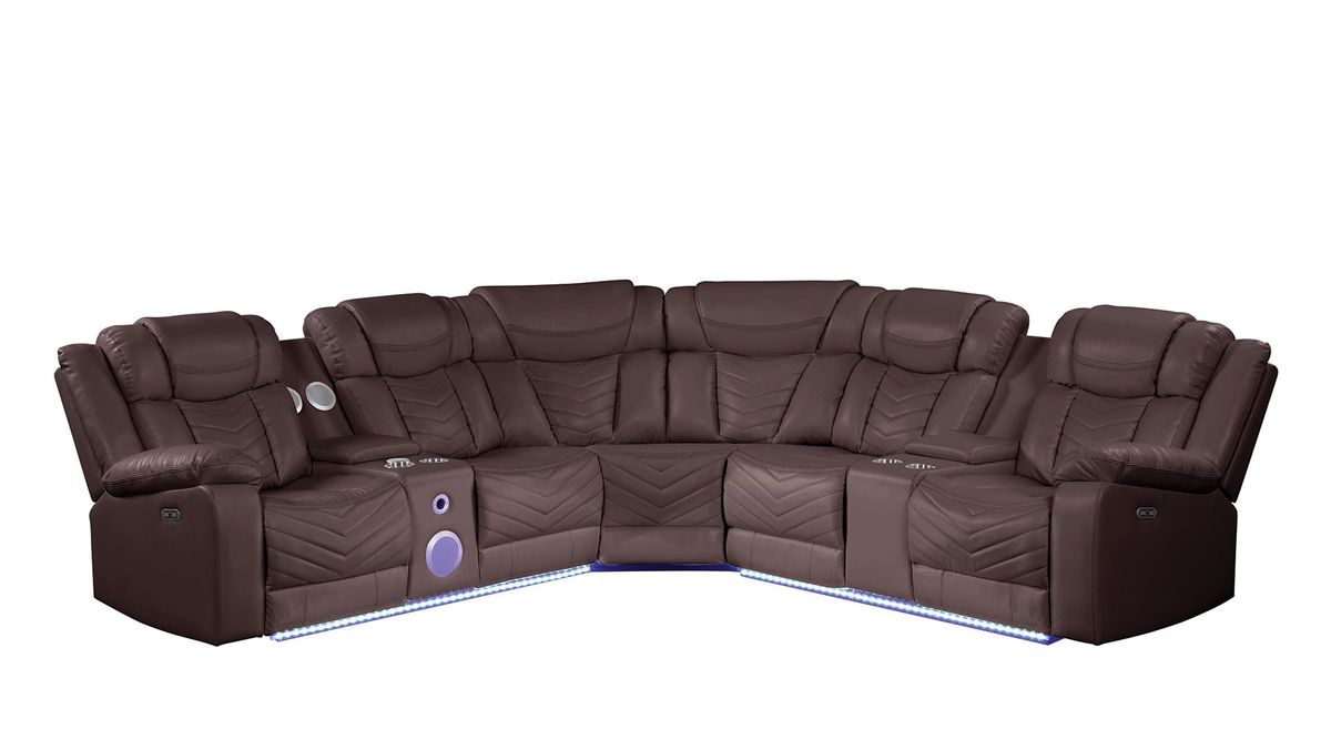 Galaxy Home Challenger Reversible Sectional Brown - Vida Furniture (Laredo,TX)