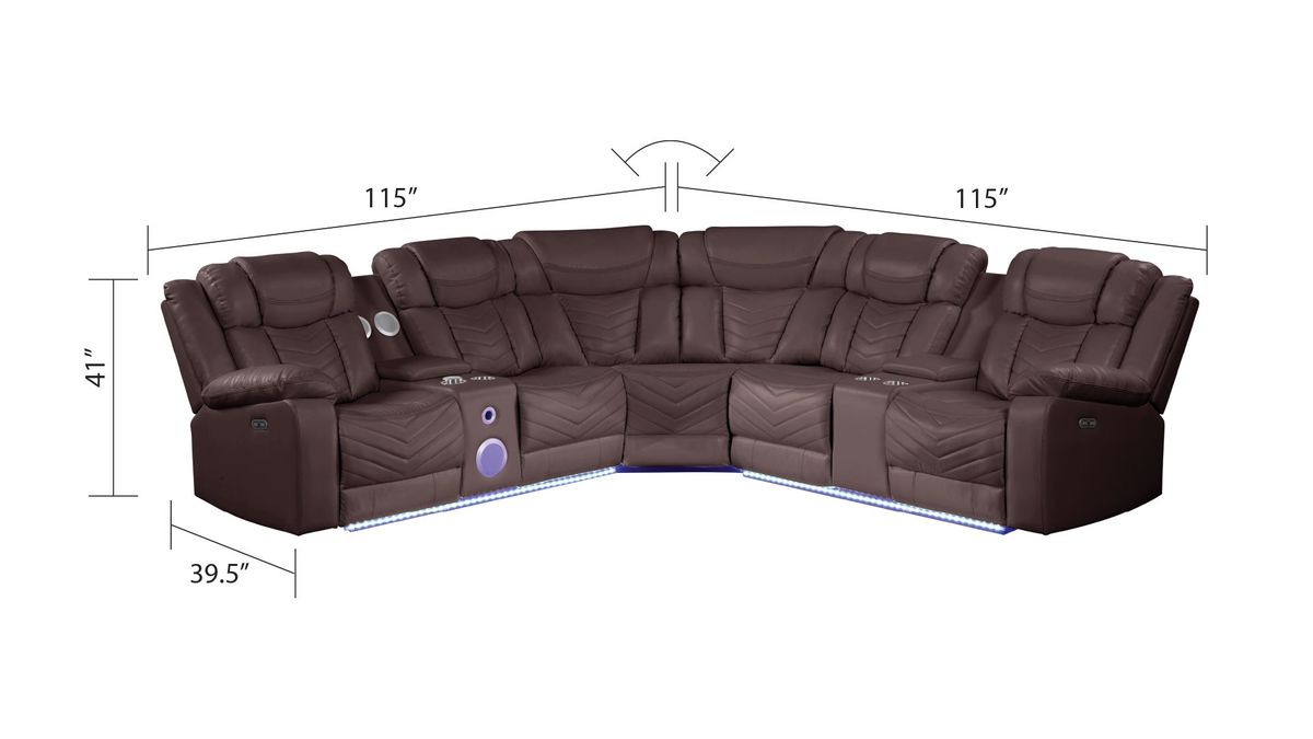 Galaxy Home Challenger Reversible Sectional Brown - Vida Furniture (Laredo,TX)