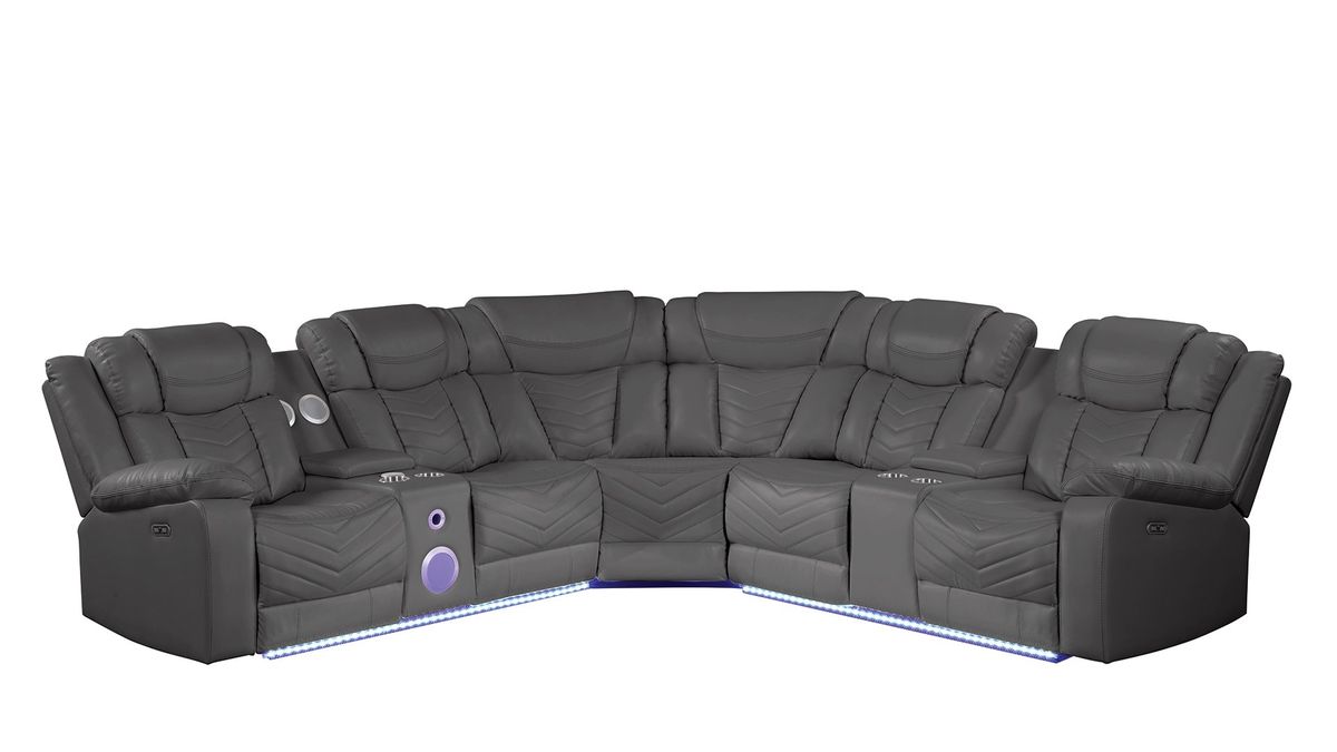 Galaxy Home Challenger Reversible Sectional Gray - Vida Furniture (Laredo,TX)