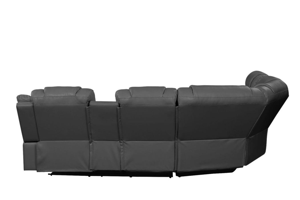 Galaxy Home Challenger Reversible Sectional Gray - Vida Furniture (Laredo,TX)