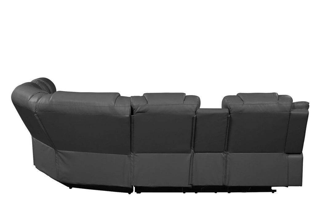 Galaxy Home Challenger Reversible Sectional Gray - Vida Furniture (Laredo,TX)