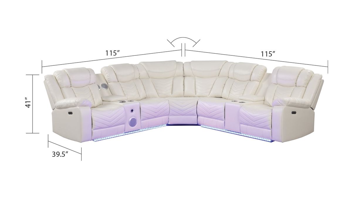 Galaxy Home Challenger Reversible Sectional Ice - Vida Furniture (Laredo,TX)