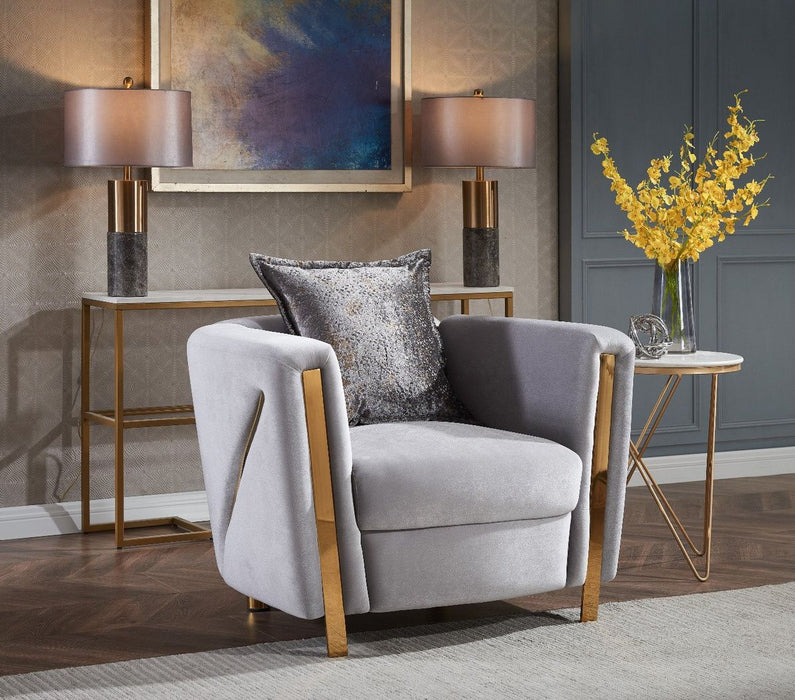Galaxy Home Chanelle Chair in Gray - Vida Furniture (Laredo,TX)
