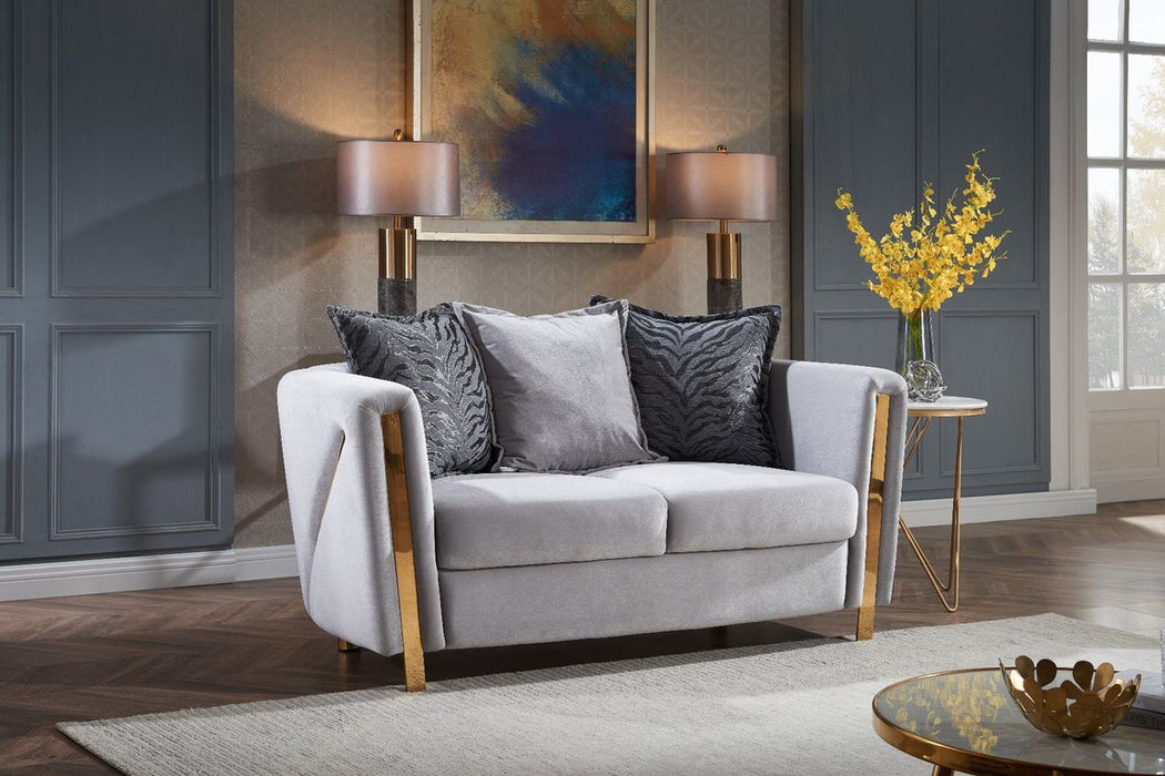Galaxy Home Chanelle Loveseat in Gray - Vida Furniture (Laredo,TX)
