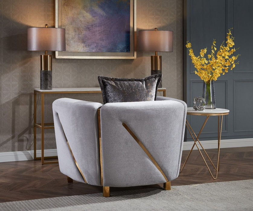 Galaxy Home Chanelle Chair in Gray - Vida Furniture (Laredo,TX)