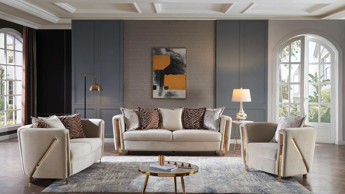 Galaxy Home Chanelle Chair in Cream - Vida Furniture (Laredo,TX)