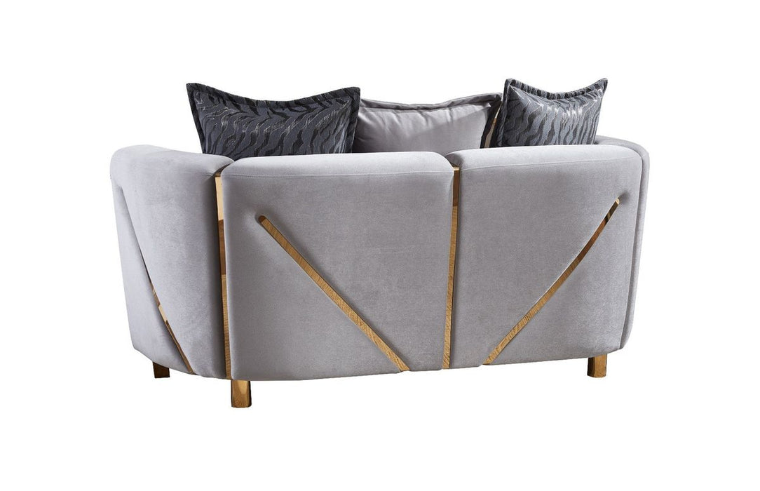 Galaxy Home Chanelle Loveseat in Gray - Vida Furniture (Laredo,TX)